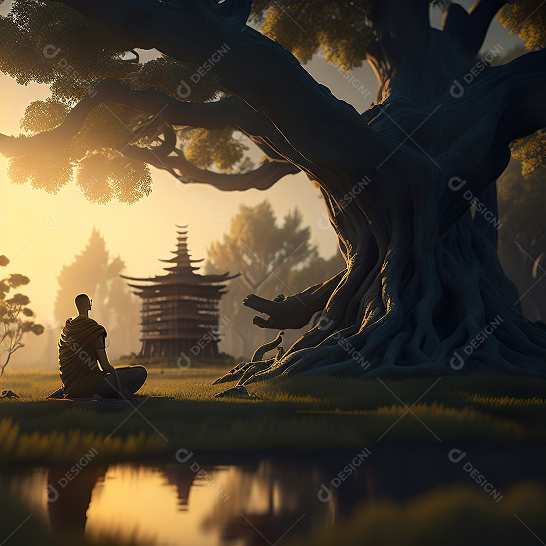 Imagem realista pessoa meditando