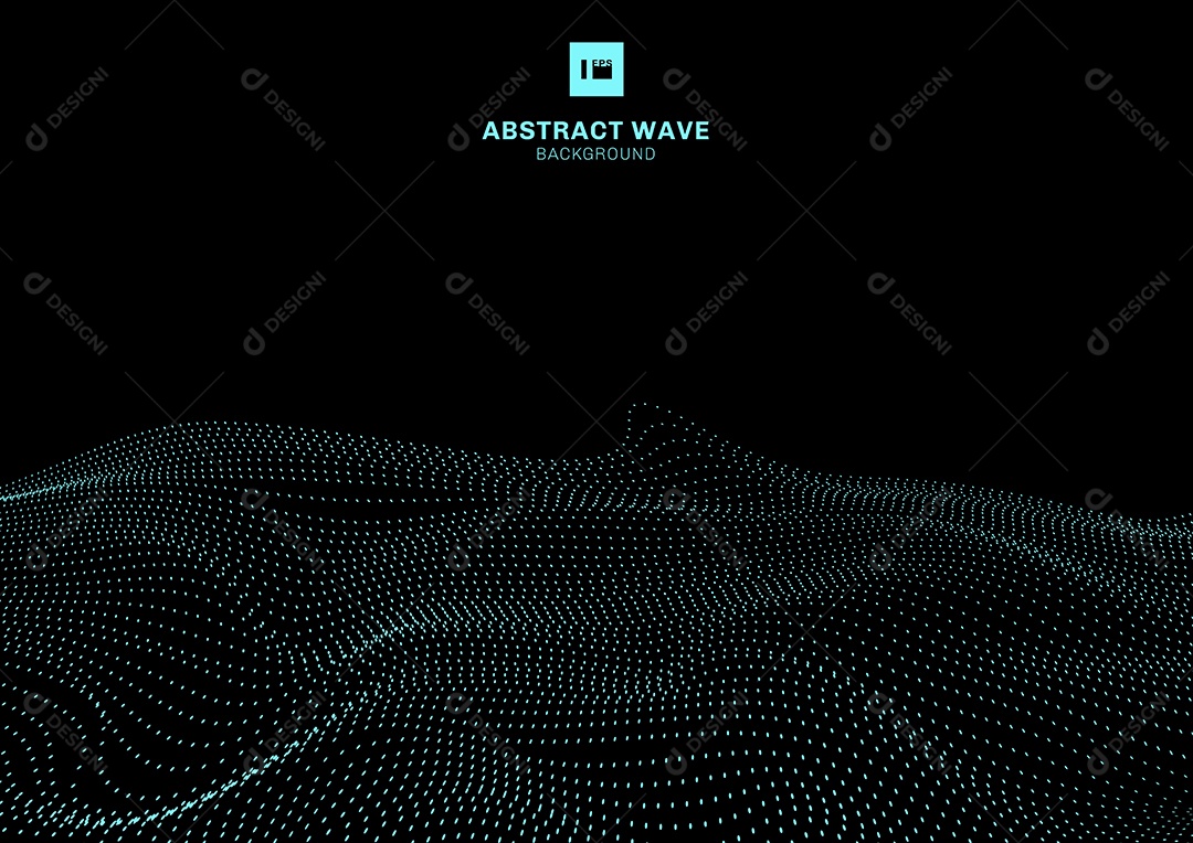 Background Preto Onda Dinâmica Azul Vetor EPS