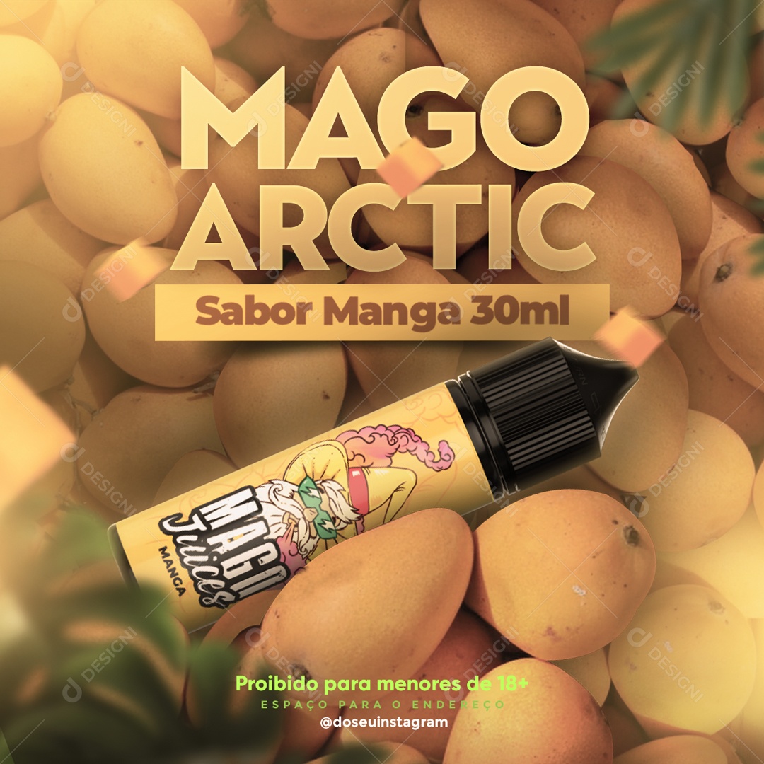 Social Media Mago Arctic Sabor Manga Vaper PSD Editável