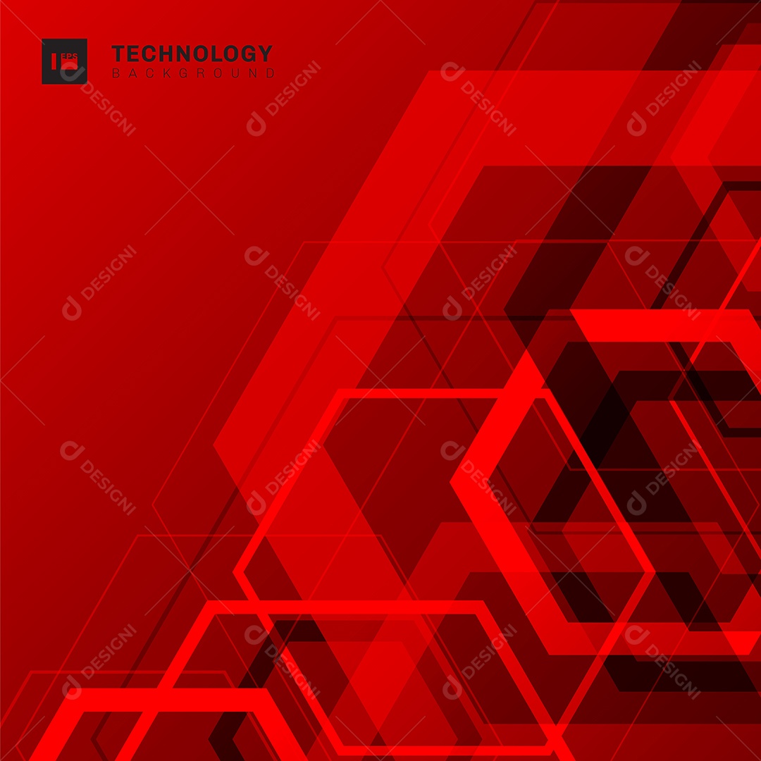 Background Vermelho Com Formas Geométricas Vetor EPS