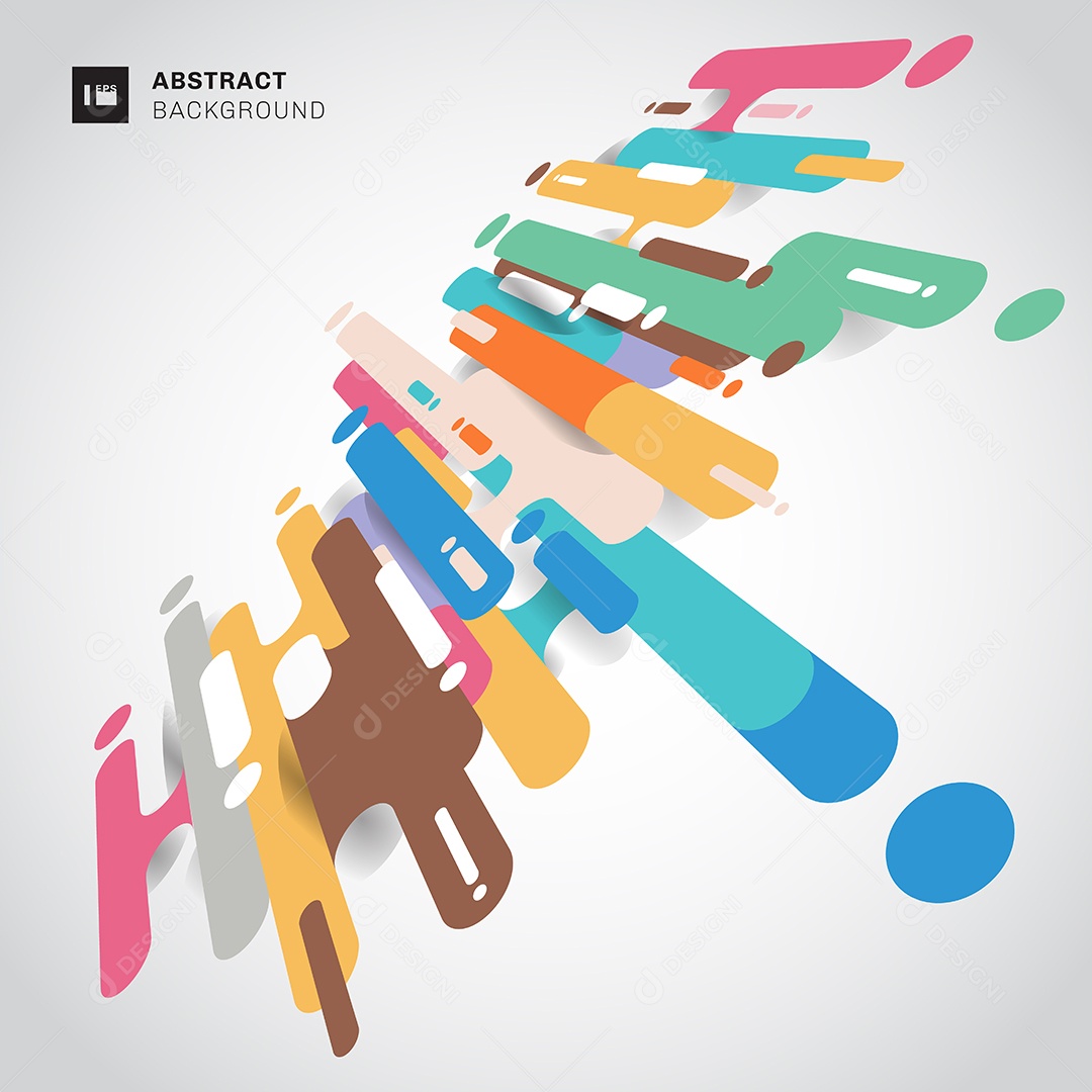 Background Formas Arredondadas Multicoloridas Vetor EPS