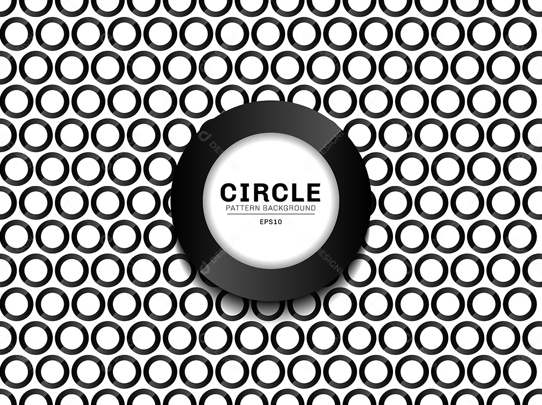 Background Círculos de Borda Preta Vetor EPS
