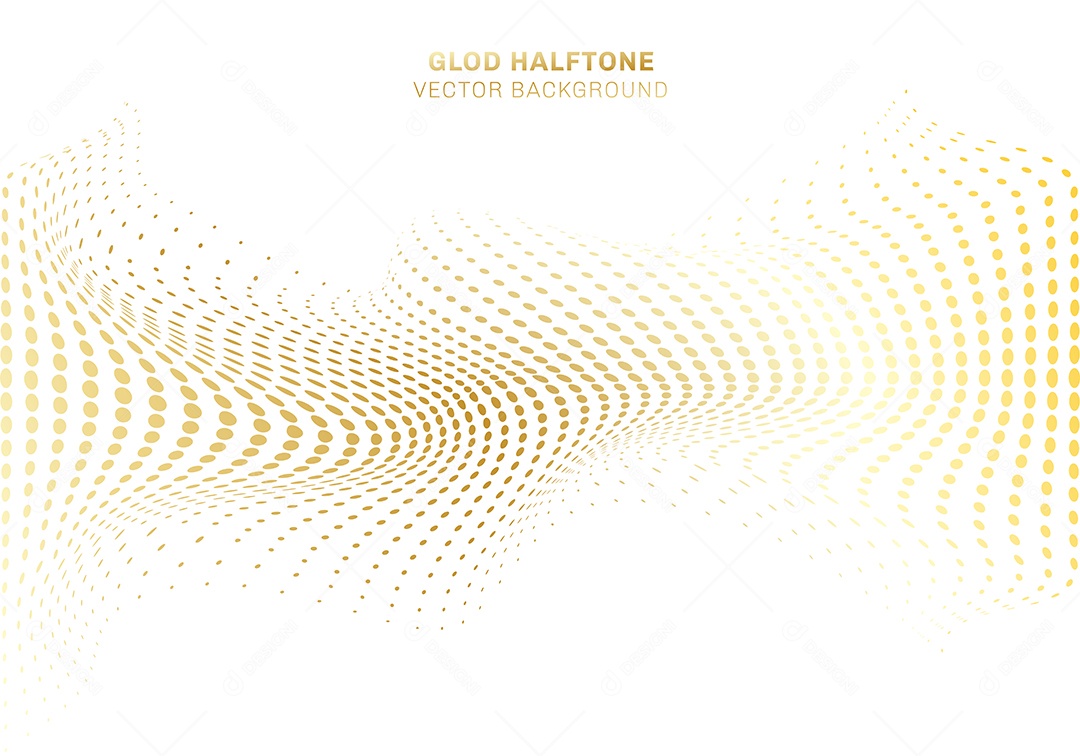 Background Ondulado Com Pontos Dourados Vetor EPS