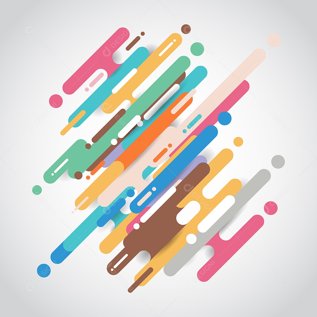 Background Formas Arredondadas Multicoloridas Vetor EPS