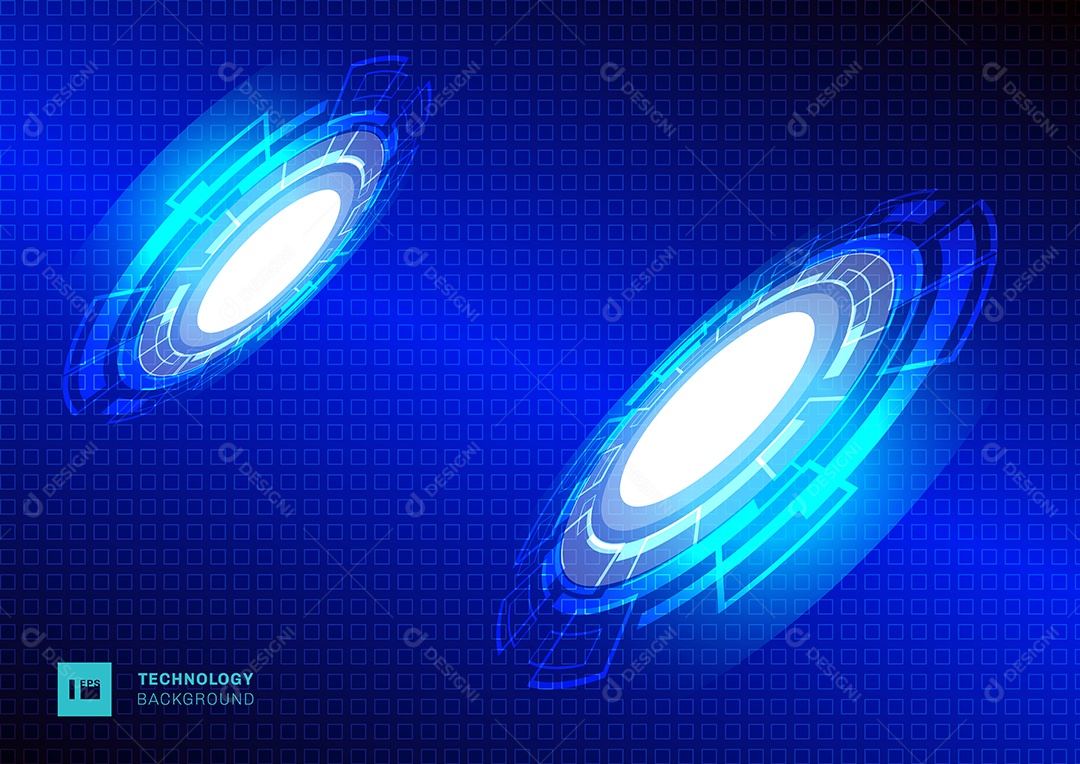 Background Círculo Azul Tecnológico Vetor EPS