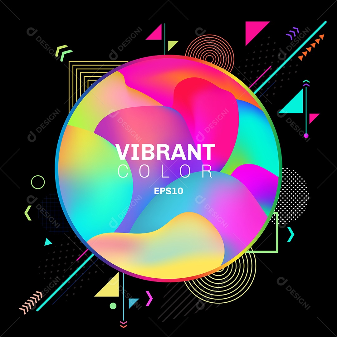 Background Circulo Colorido Forma Abstrata Vetor EPS