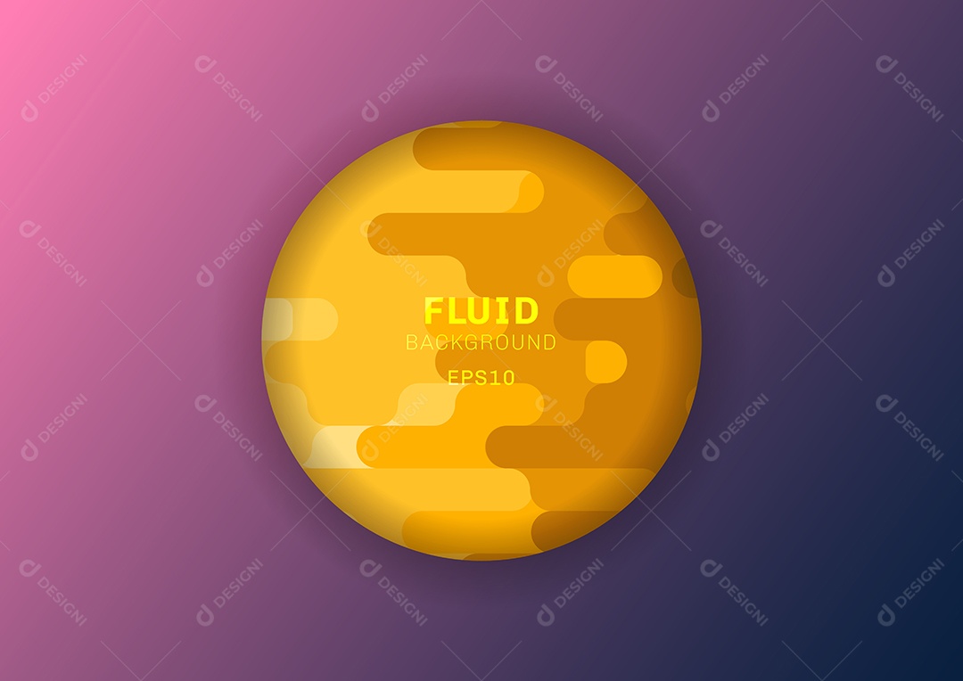 Background Linhas Arredondadas Amarelas Fluidas Vetor EPS