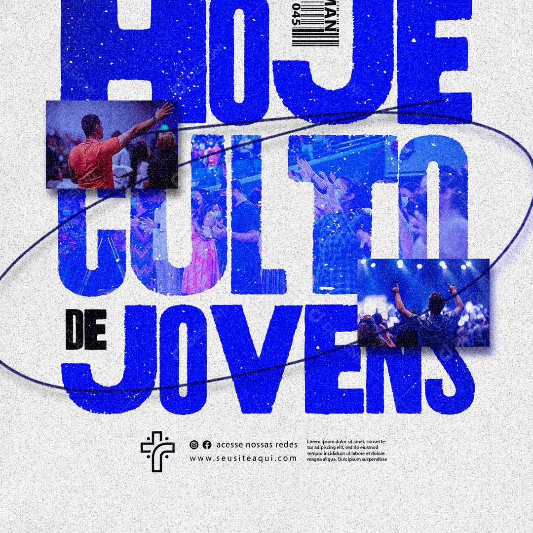 Hoje Culto De Jovens Igreja Gospel Social Media PSD Editável