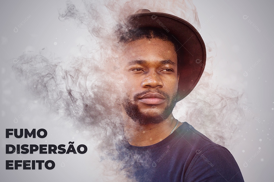 Efeito de Imagem Fumaça Dispersa PSD Editável
