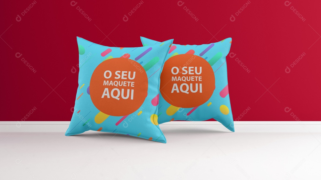 Mockup Almofada Colorida o Seu Maquete Aqui PSD Editável