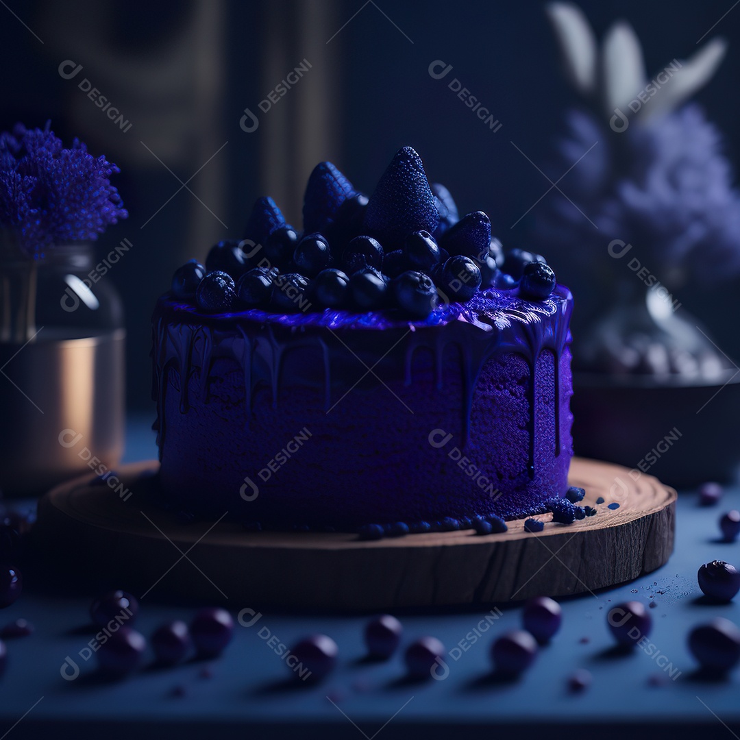 Imagem realista de fatia de bolo sobre um prato