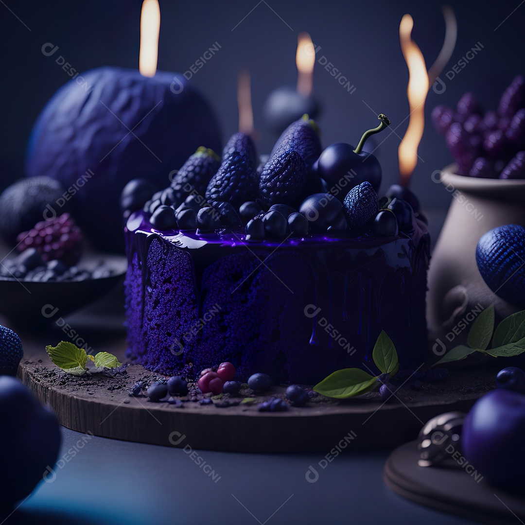 Imagem realista de fatia de bolo sobre um prato