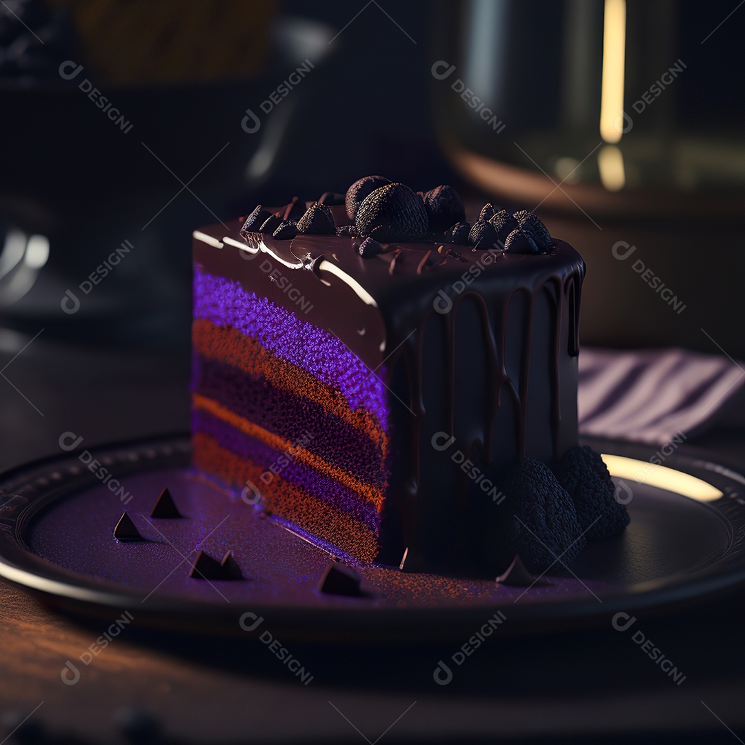 Bolo de chocolate sobre uma mesa