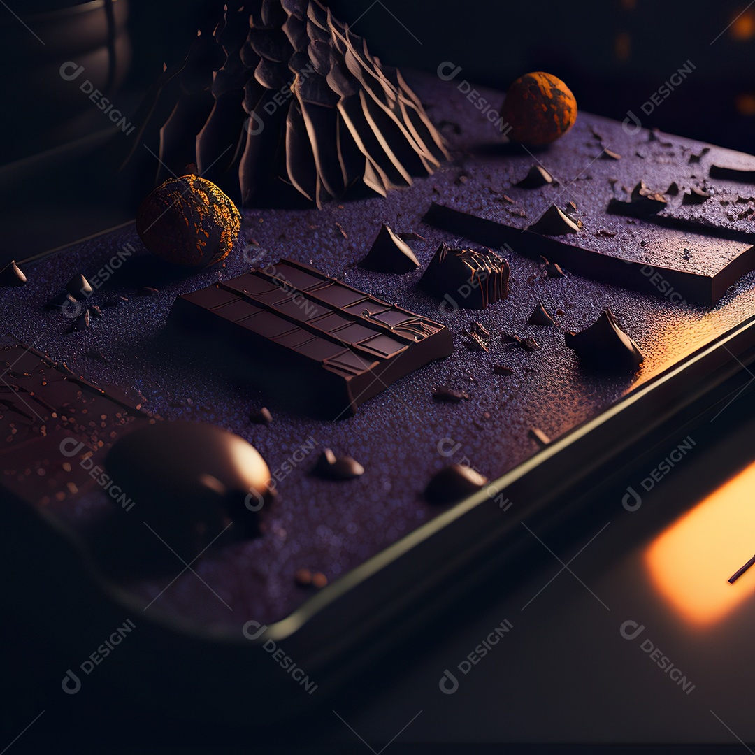 Barras de chocolate sobre uma mesa