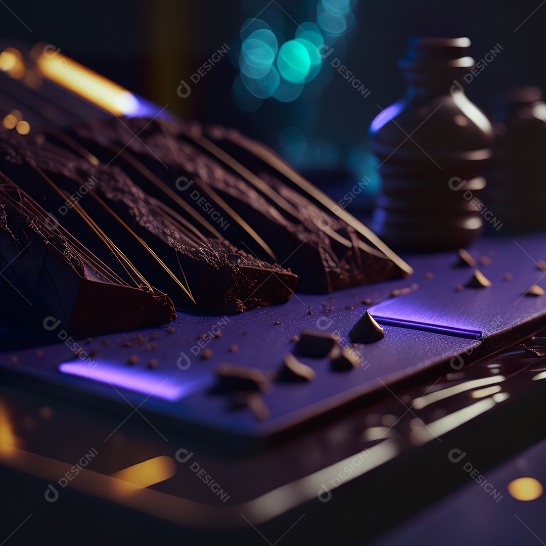 Barras de chocolate sobre uma mesa