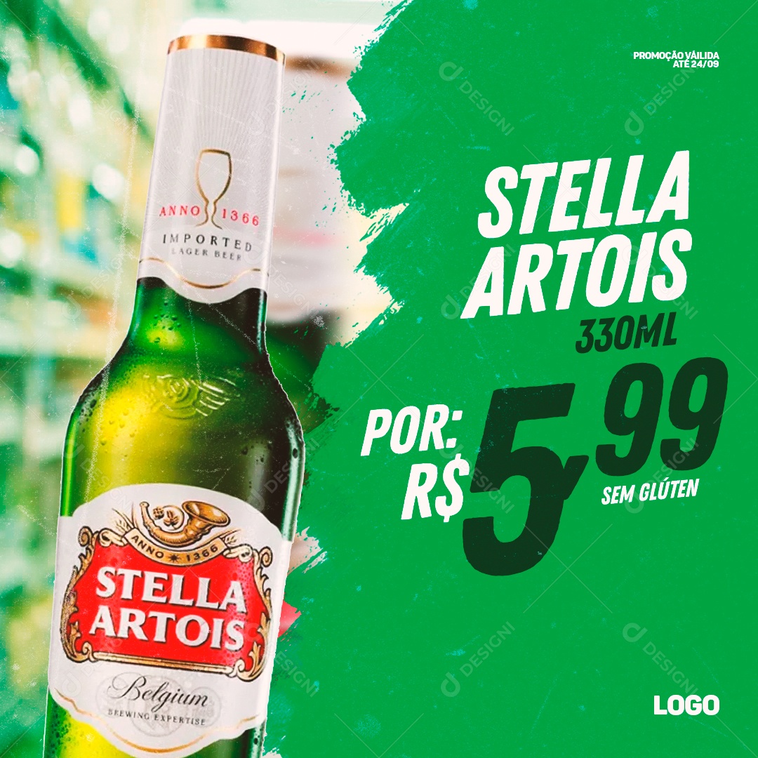 Social Media Feed Cerveja Stella Artois 330 ml PSD Editável