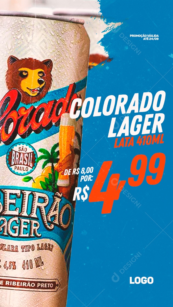 Story Colorado Lager Lata 410 ml Social Media PSD Editável