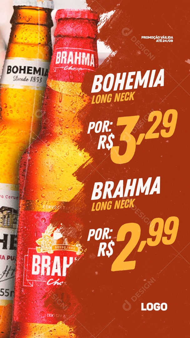 Social Media Story Promoção Bohemia Brahma Long Neck Cervejaria PSD Editável