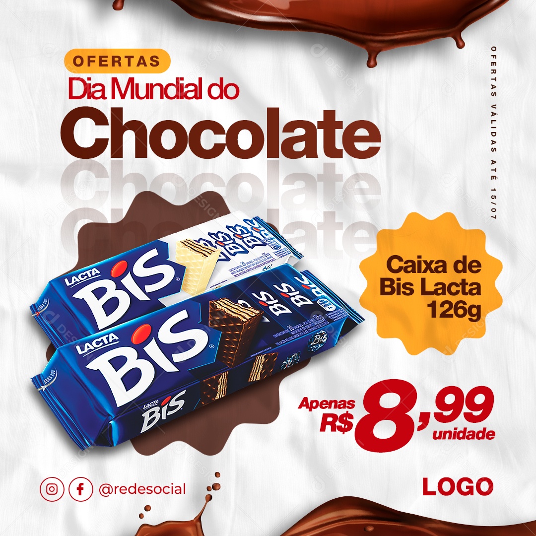 Social Media Dia Mundial Do Chocolate Ofertas PSD Editável