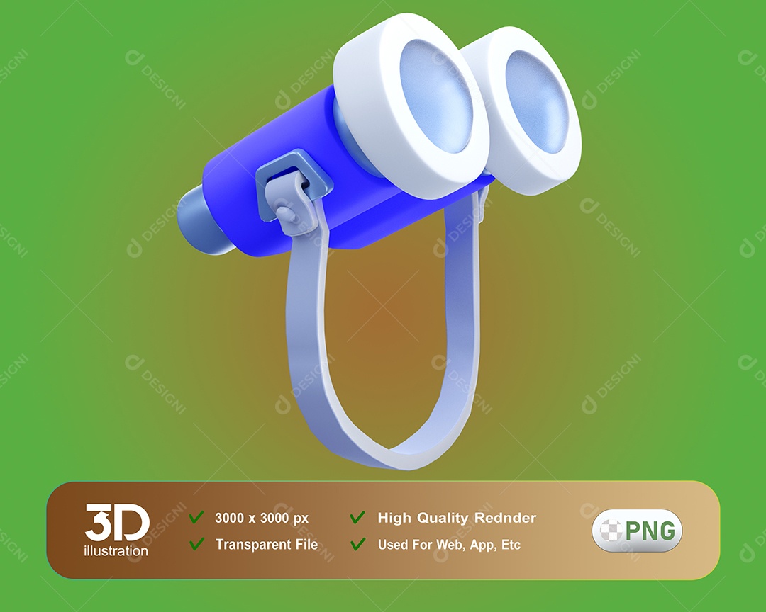 Elemento 3D Binóculos Para Composição PSD