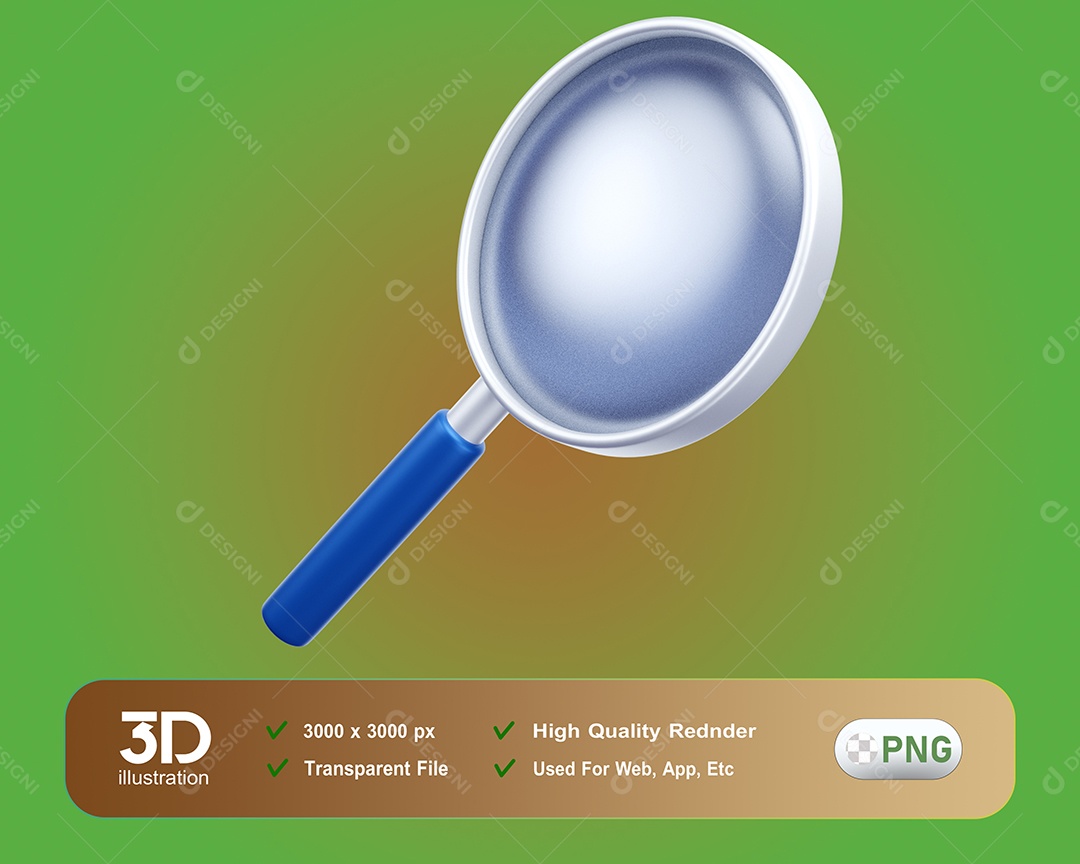 Elemento 3D Lupa Para Composição PSD