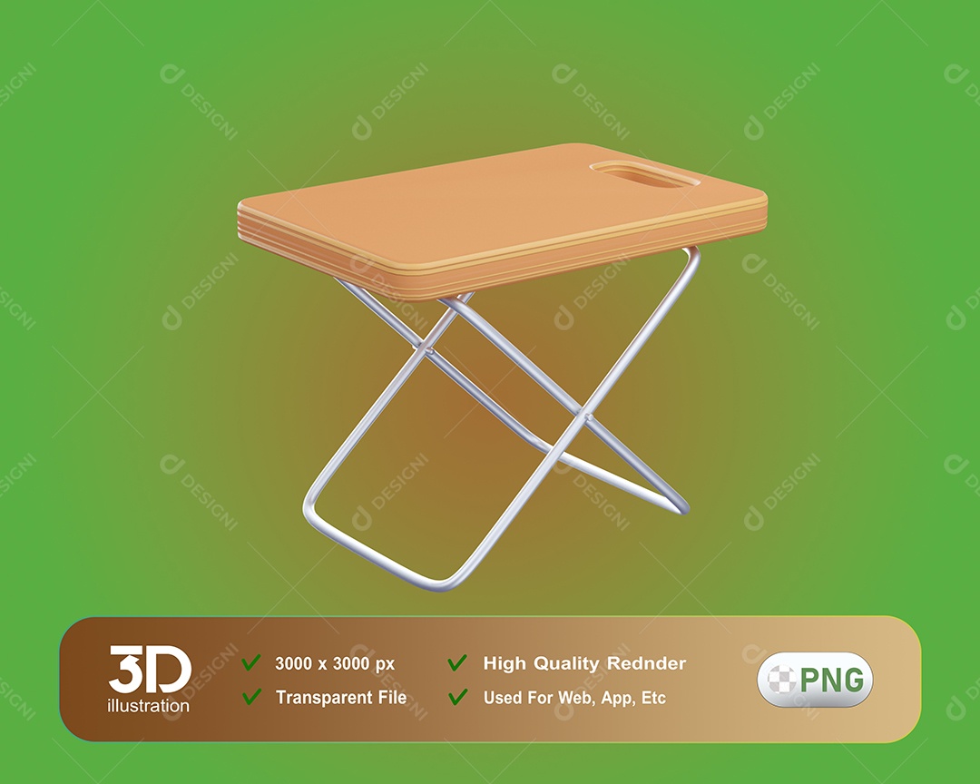 Elemento 3D Mesa Para Composição PSD