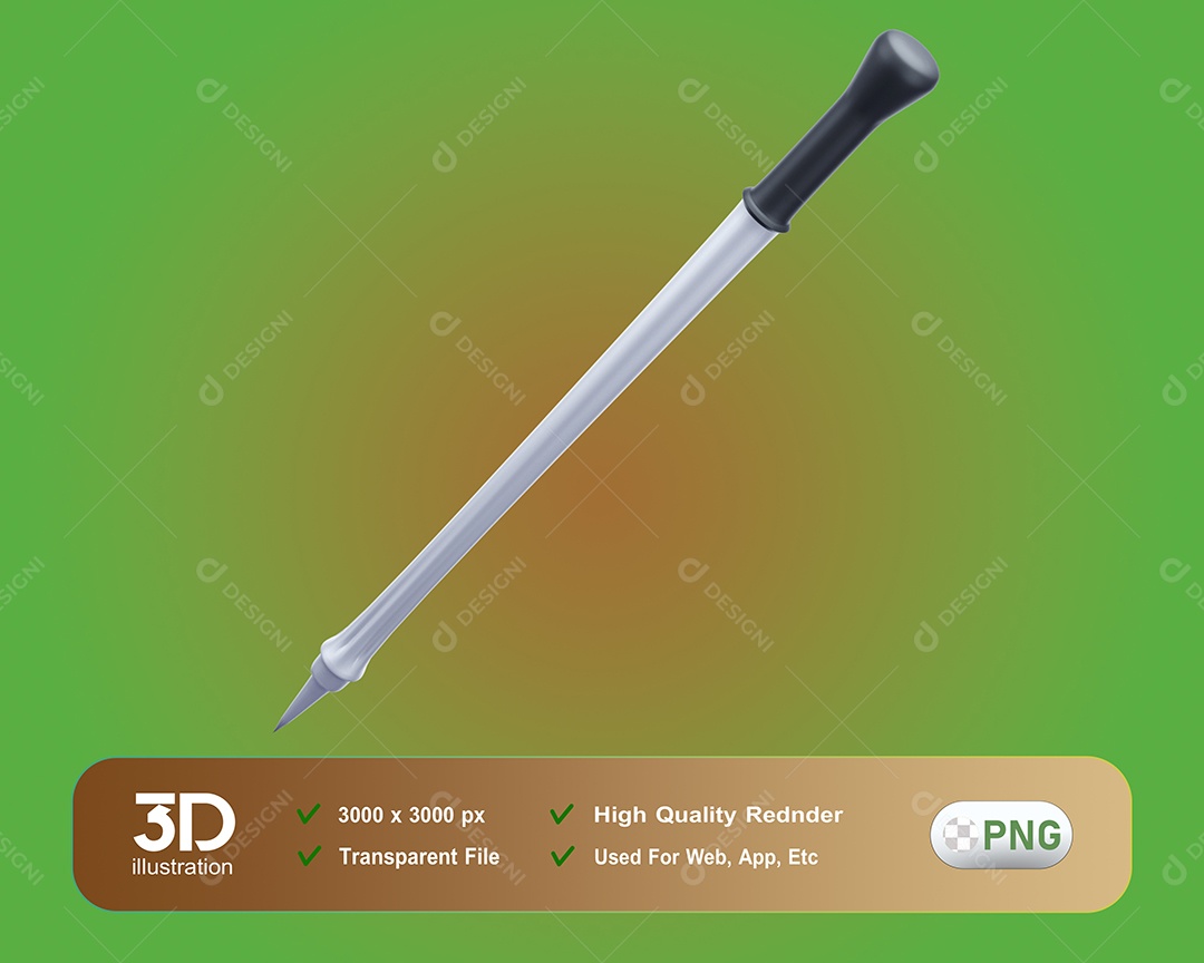 Elemento 3D Caneta de Touch Para Composição PSD