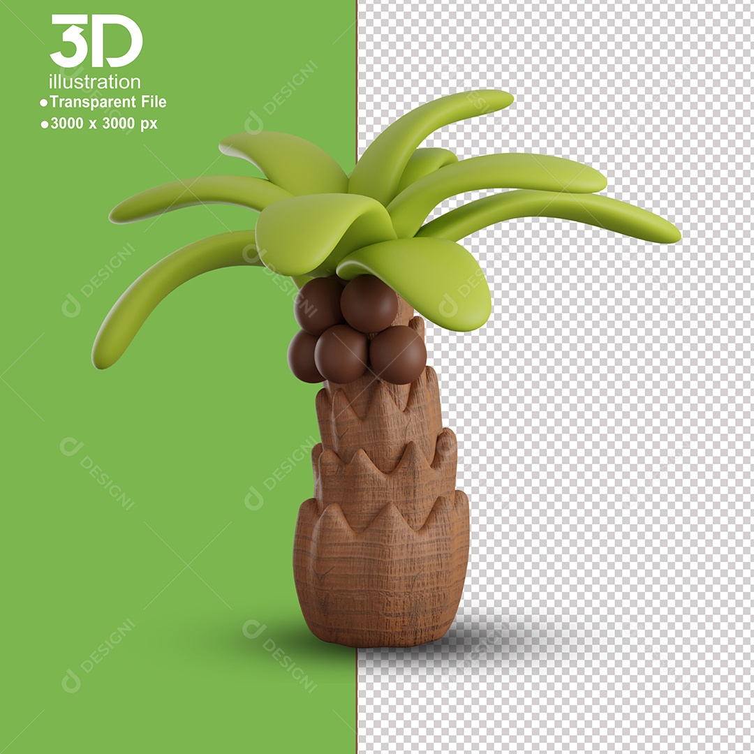 Elemento 3D Arvore Para Composição PSD