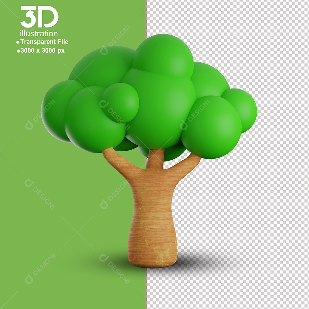 Elemento 3D Arvore Para Composição PSD