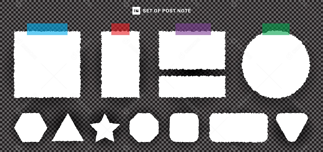 Conjunto de Folhas de Papel Rasgadas Vetor EPS