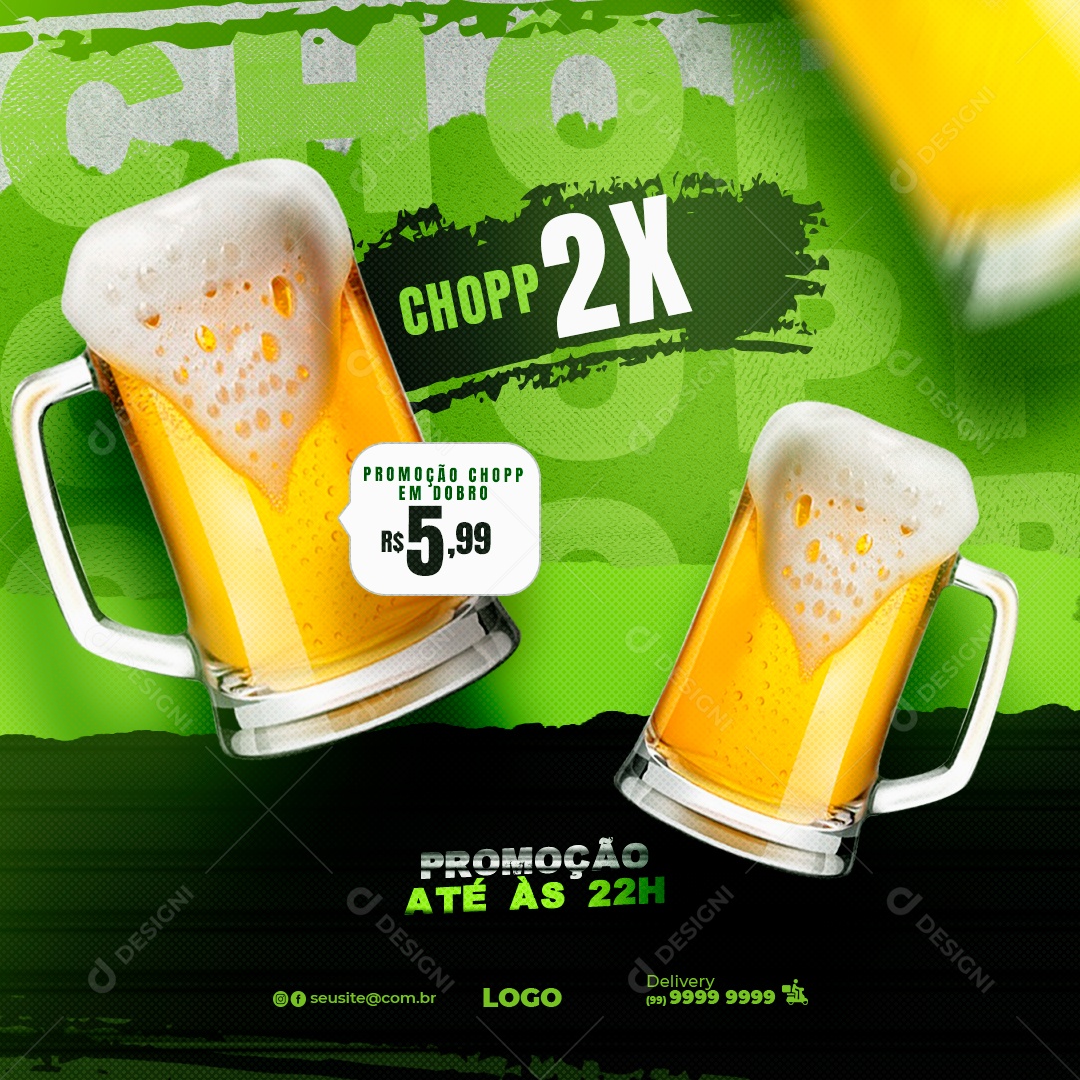 Chopp Beer Discounts Social Media PSD Editable
