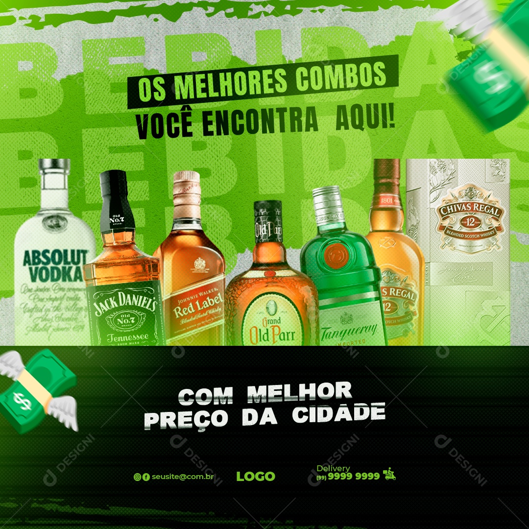 OS Melhores Combos Você Encontra Aqui Social Media PSD Editável