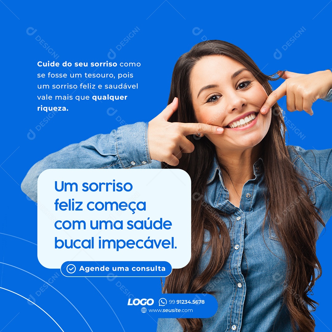 Social Media Saúde Bucal Impecável PSD Editável