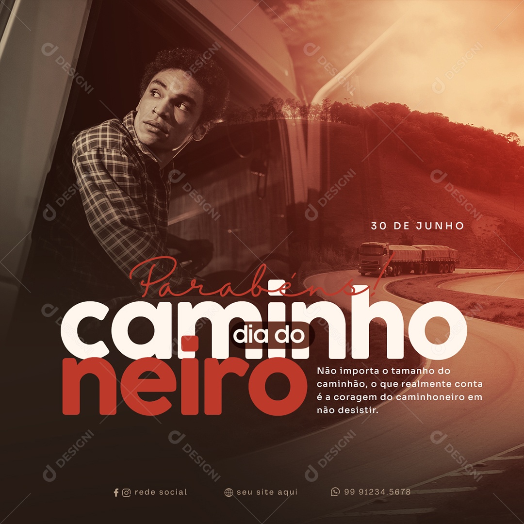 Dia Do Caminhoneiro 30 De Junho Social Media PSD Editável