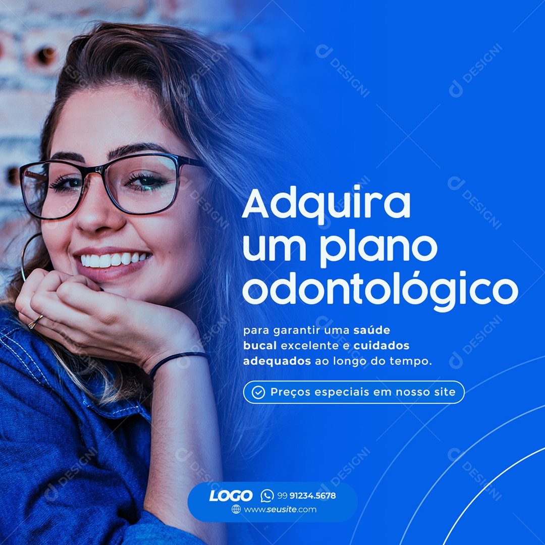 Adquira Um Plano Odontológico Social Media PSD Editável
