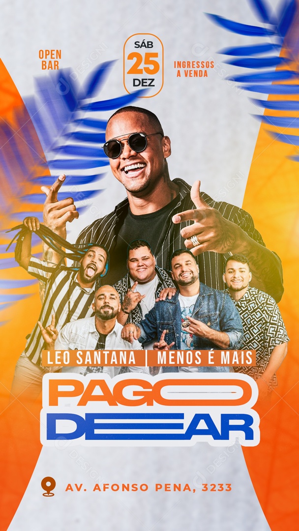 Flyer Story Pagodear Léo Santana Menos é Mais Social Media PSD Editável