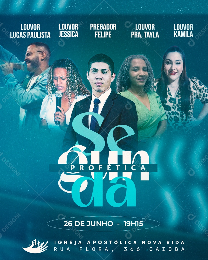 Flyer Segunda Profética Social Media PSD Editável