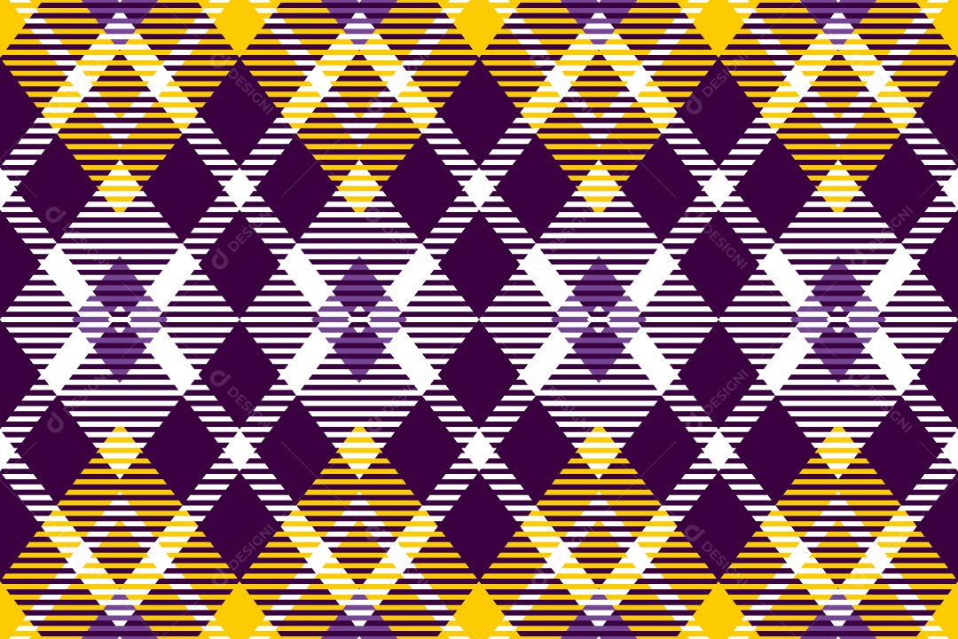 Linhas Xadrez Cruzadas Textura Vetorial Roxo Amarelo e Branco Vetor EPS