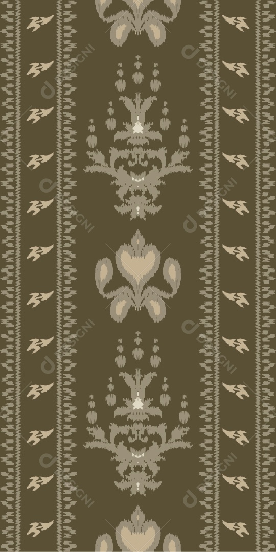 Padrão Tribal Tradicional Estilo Asteca Tapete Cinza e Verde Escuro Vetor EPS