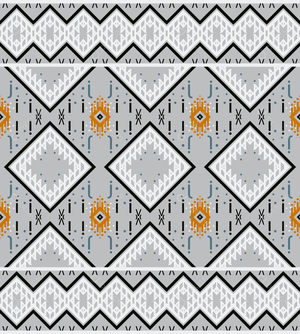 Padrão Tribal Tradicional Estilo Asteca Cinza Vetor EPS