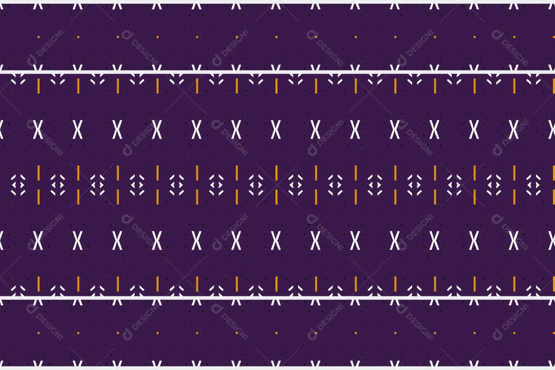 Padrão Tribal Tradicional Estilo Asteca Roxo e Dourado Vetor EPS