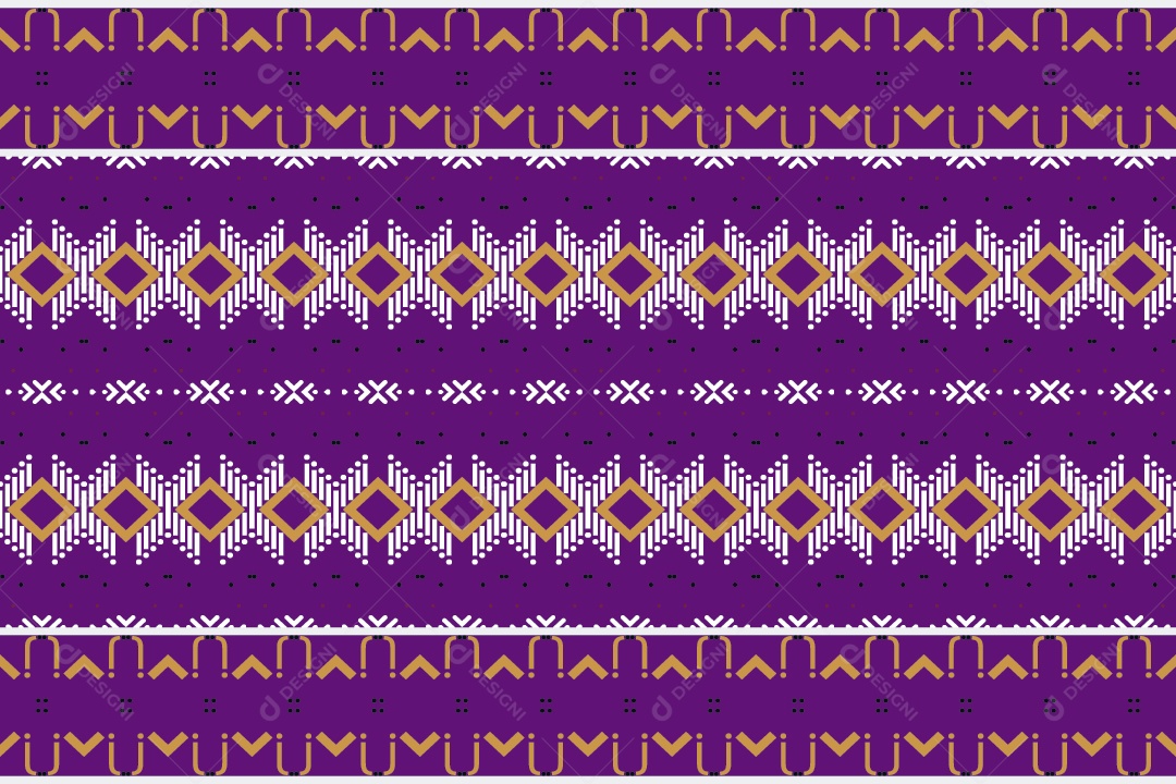 Padrão Tribal Tradicional Estilo Asteca Branco e Roxo Vetor EPS