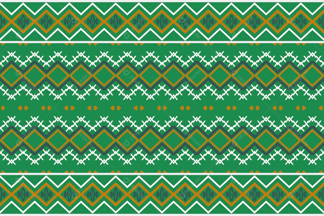 Padrão Tribal Tradicional Estilo Asteca Verde Vetor EPS