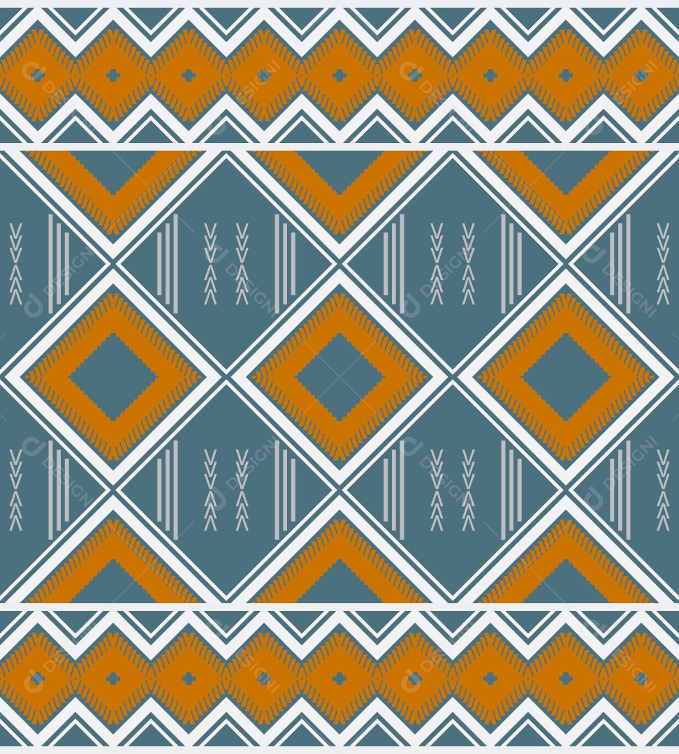 Padrão Tribal Tradicional Estilo Asteca Colorido Moderno Vetor EPS