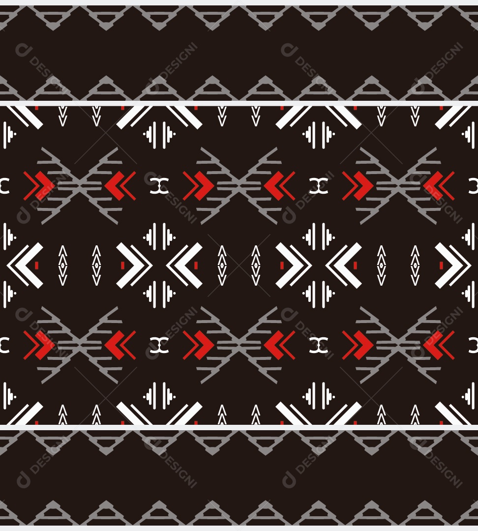 Padrão Tribal Tradicional Estilo Asteca Colorido Moderno Vetor EPS