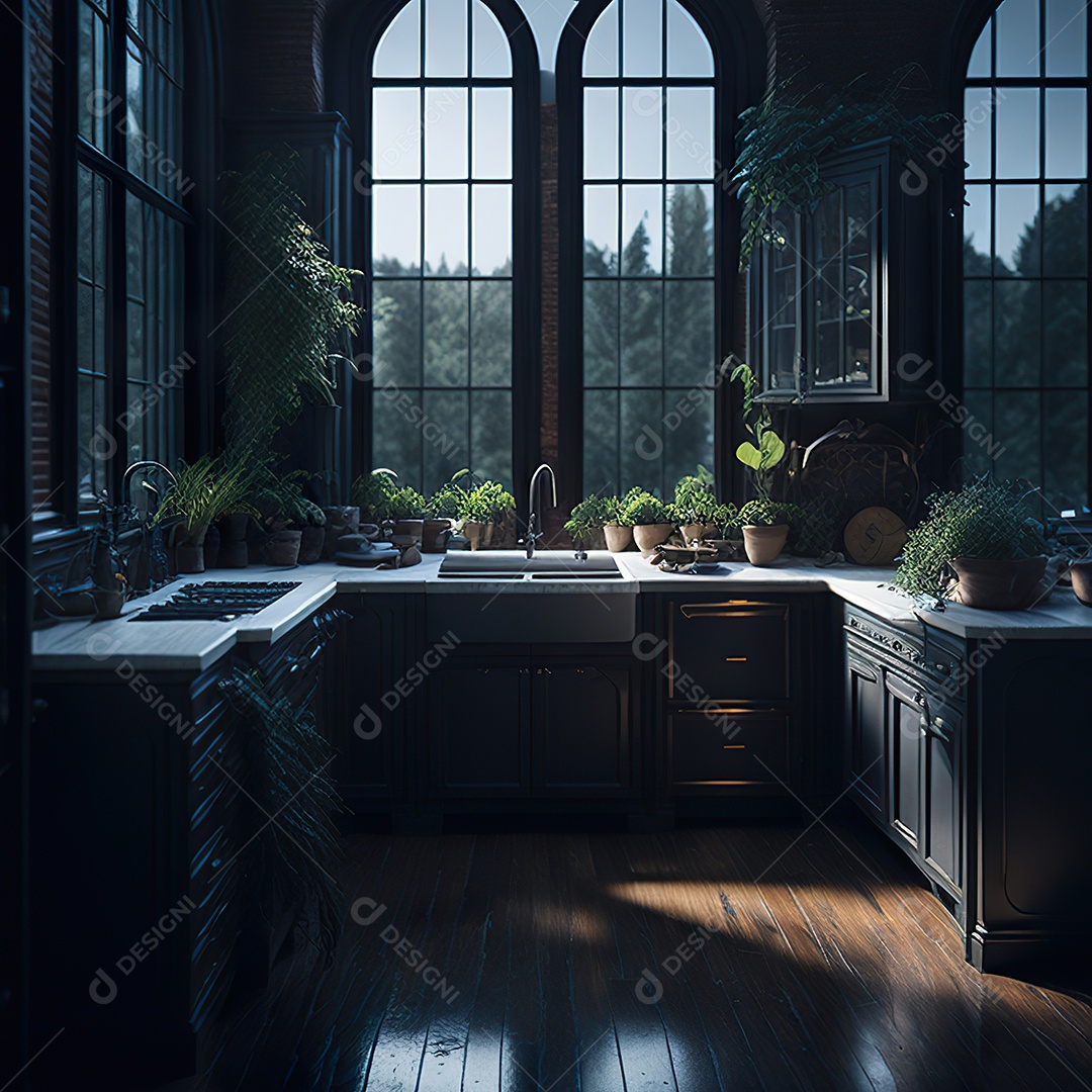 Retrato de cozinha contemporânea