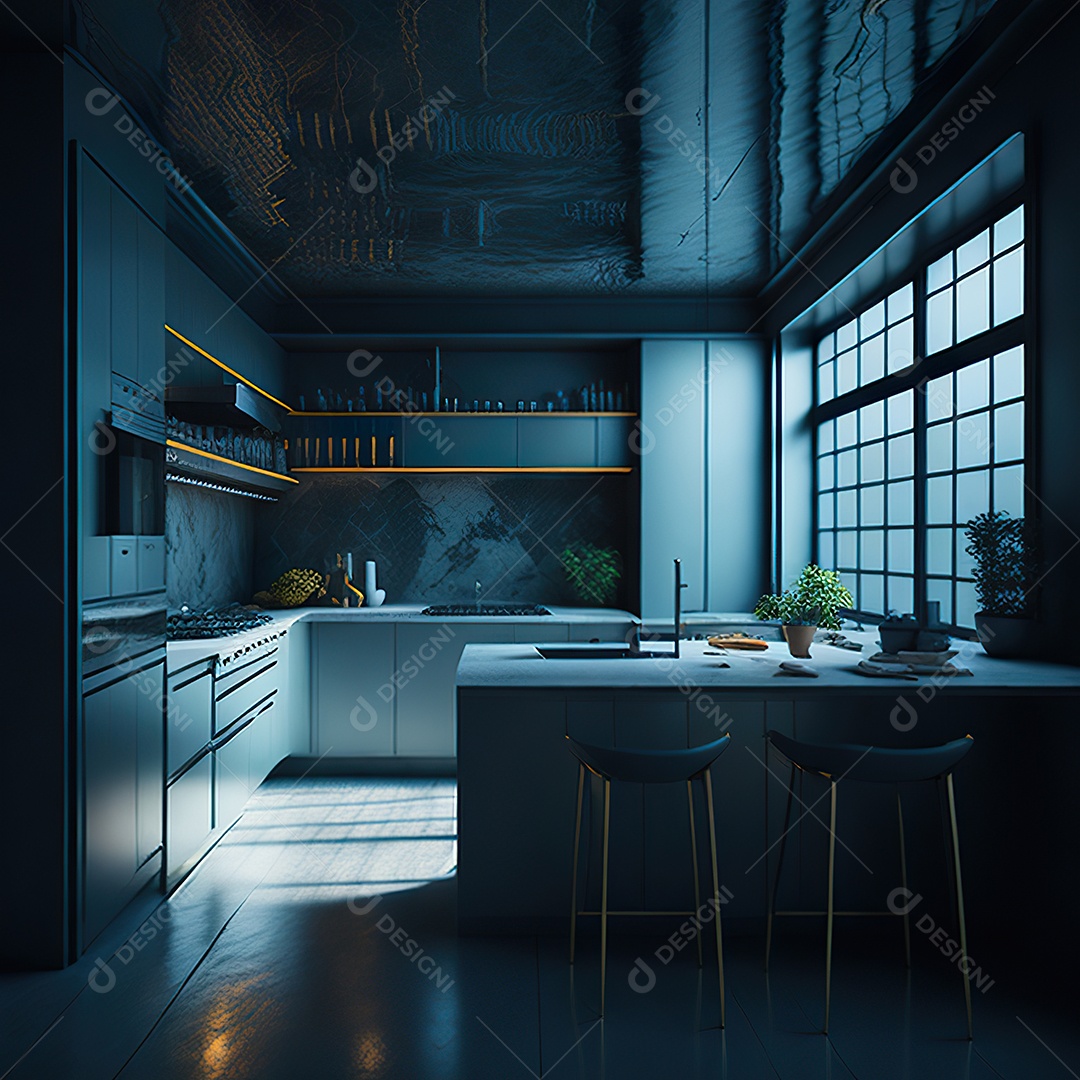 Retrato de cozinha contemporânea