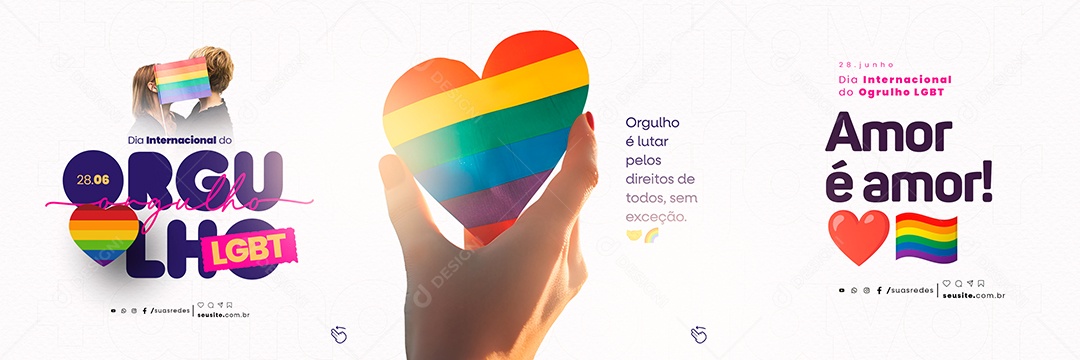 Orgulho é Lutar Pelos Direitos De Todos Dia Internacional Do Orgulho LGBT Carrossel Social Media PSD Editável
