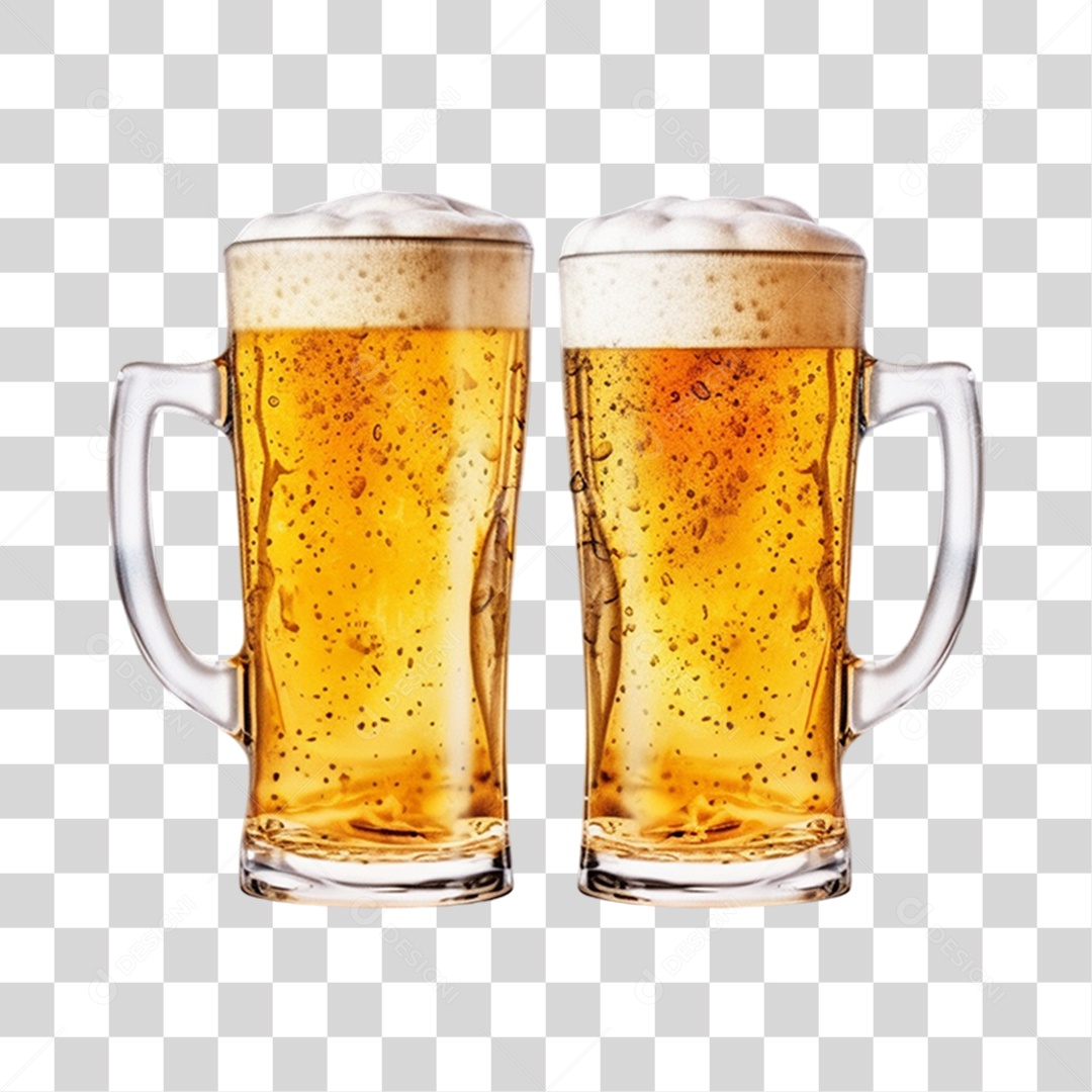 Copos com Cerveja PNG Transparente