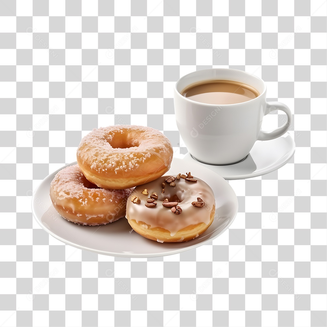 Café com Rosquinhas PNG Transparente